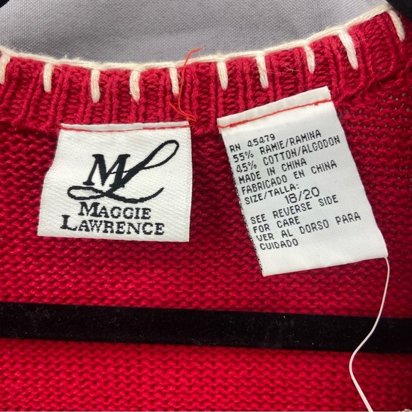 Vintage 90’s Red Plaid Knit Button Front Dog Vest NWT Dead Stock Size 18/20 - Picture 5 of 10